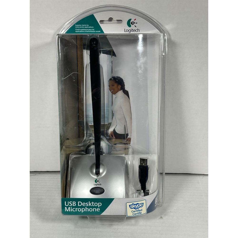 Logitech USB Desktop Microphone Noise Canceling Silver Black 980186-0403 NEW‎